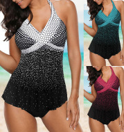 Summer split swimsuit polka dot gradient swimsuit