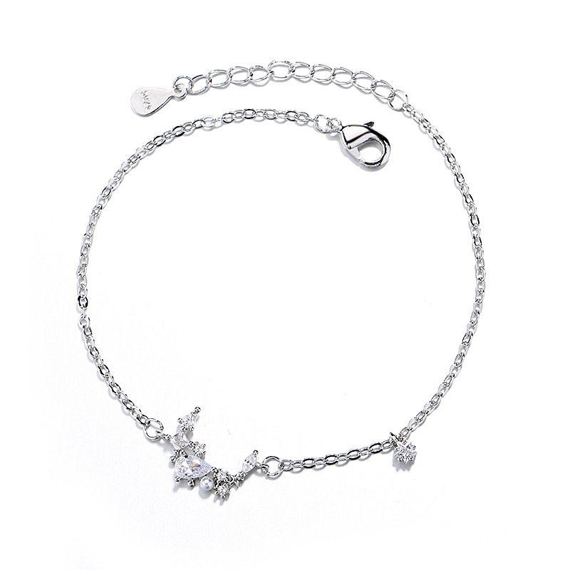 Pearl star moon sterling silver bracelet - CJdropshipping