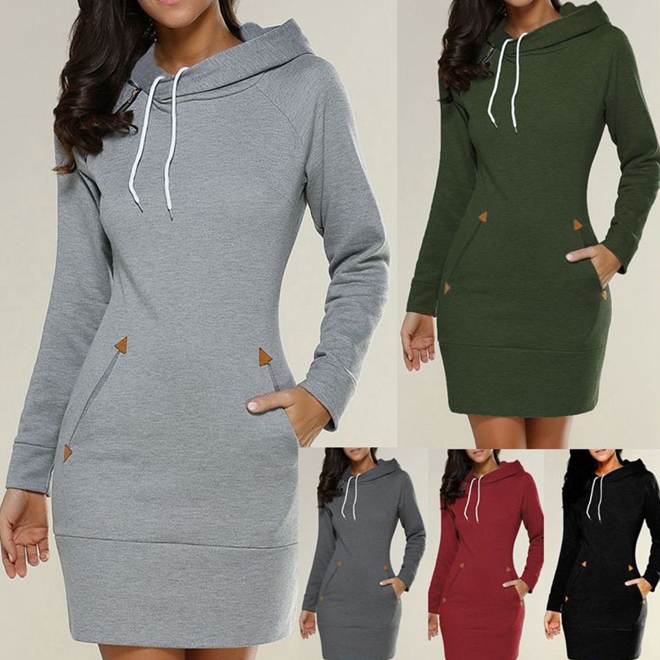 New hooded zipper pullover mid-length sweater - CJdropshipping