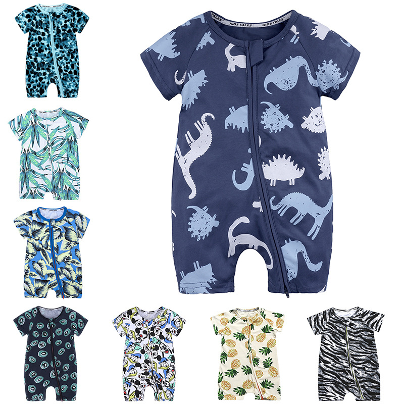 Newborn printed double zip bodysuit CJdropshipping