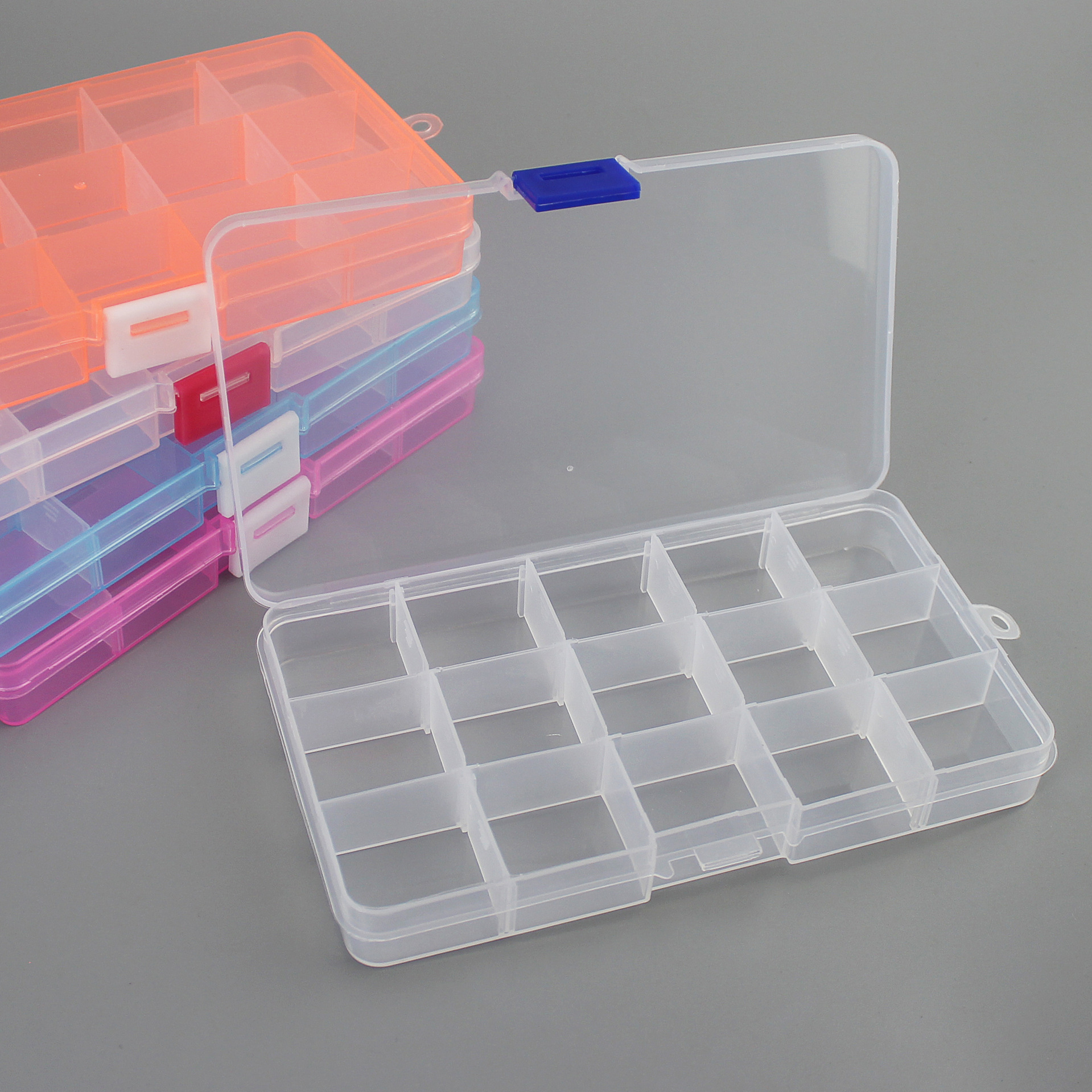 Plastic 15 compartment transparent storage box - CJdropshipping