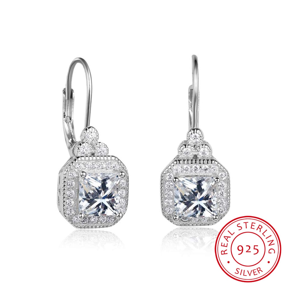 s925 sterling silver rhinestone earrings - CJdropshipping