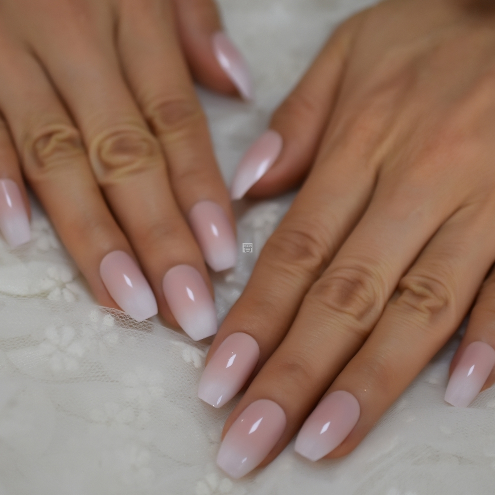 Color: L5139, Quantity: Q24pcs - Women Fake Nails Coffin Shape