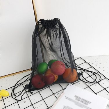 Reusable Shopping Bags Mesh Transparent Handbag—1