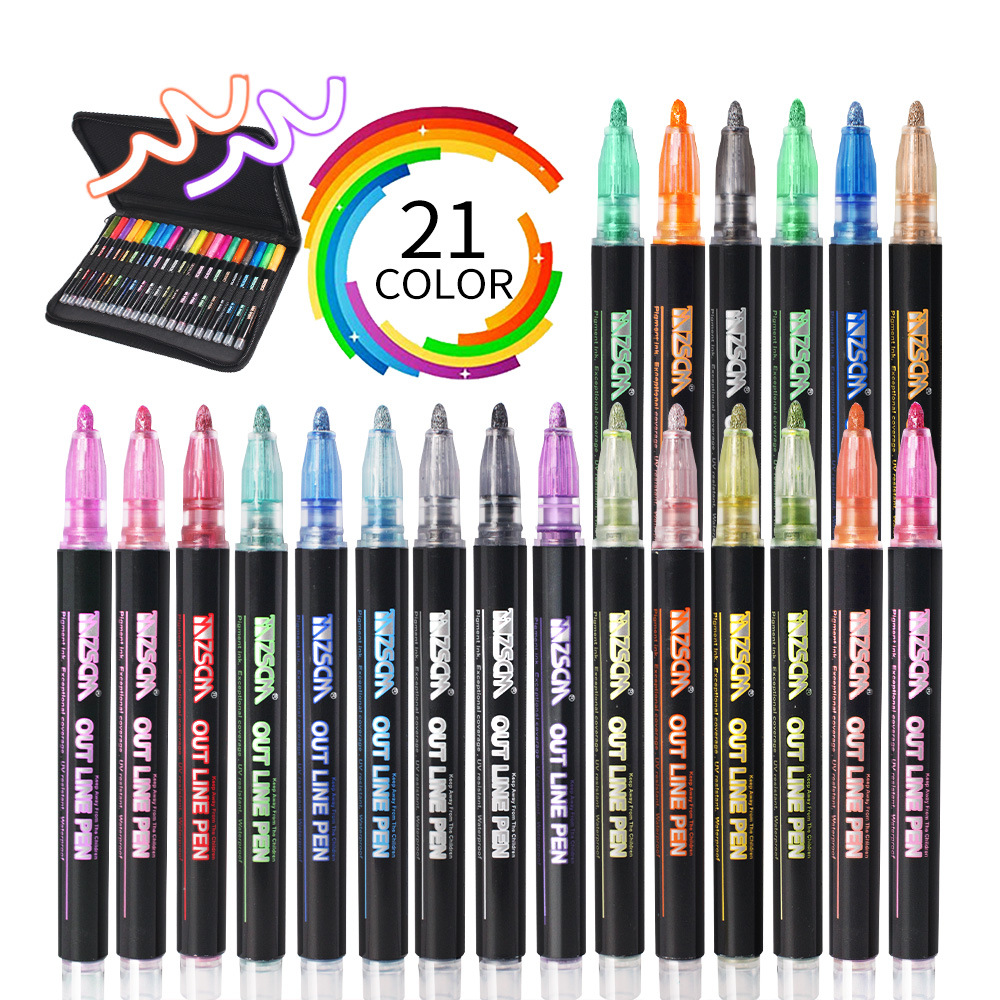 Double line pen color hand account pen - CJdropshipping