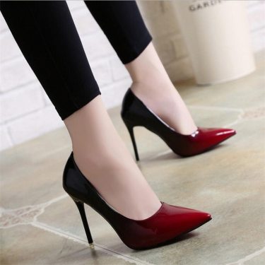 High heels stiletto single shoes gradient color—1