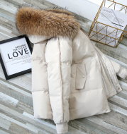 Down Jacket Women's Short Style Show Thin Big Hair Collar Coat Women