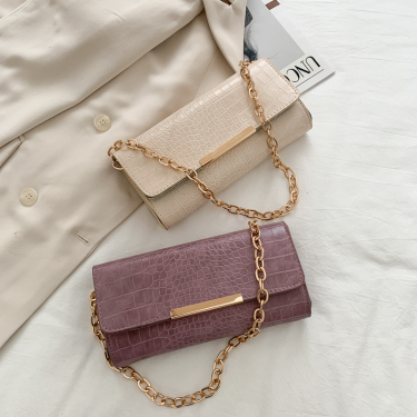New Trendy Fashion Chain Pattern Small Square Bag—1