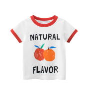 Girls Print Cartoon Korean Fruit Short Sleeve T-shirt