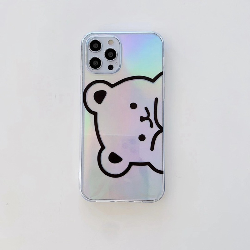 Compatible With Apple, Suitable For Iphone12 Mobile Phone Shell Iphone11 Transparent XR Cartoon XS Cute 11 7 8Plus Bear