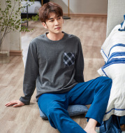 Pure Cotton Can Be Worn Outside Men's Pajamas Cotton Pullover