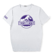 Jurassic Purple Dinosaur Print Plus Size Loose T-Shirt
