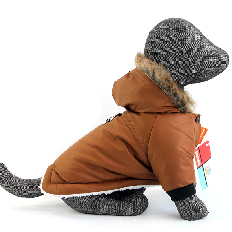 DogMEGA Warm Two-Legged Plush Vest Hoodie