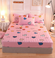 New Style Brushed Quilted Bed Sheet Three-piece Quilted Pillowcase