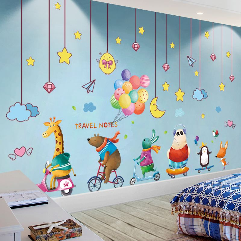 Cartoon kids Room Layout Wall-Sticker Self-Adhesive