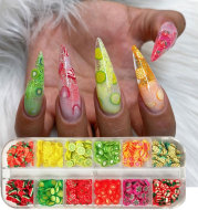 Manicure Ornament Handmade DIY Crystal Mud Clay Flower Fruit Slice