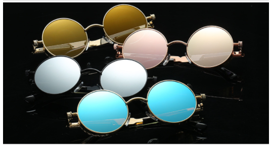 1612755073589 - Austin Powers Vintage Round Metal Frame Sunglasses