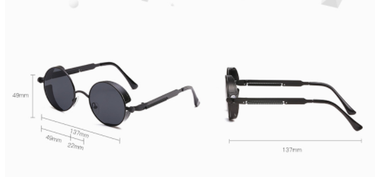 1612755096678 - Austin Powers Vintage Round Metal Frame Sunglasses