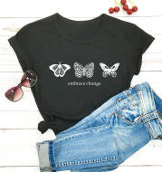 European and American Cross-Border Round Neck Short Sleeve Foreign Trade Printed T-shirt