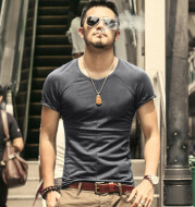 Raglan Half Sleeve Men's Tight-fitting Short-sleeved T-shirt