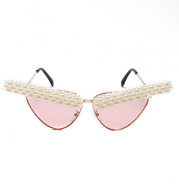 European And American Retro Handmade Pearl Cat Eye Sunglasses