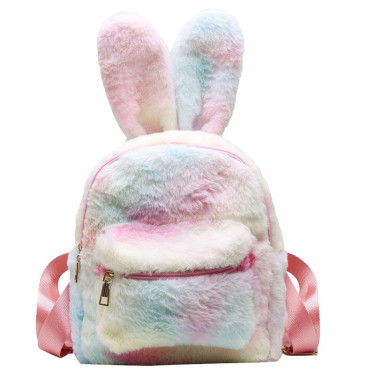 New Style Plush Bunny Ears Backpack Female Backpack—1