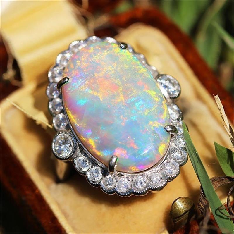 1613625212892 Opal Ring Cross-border Wish Hot Sale Jewelry Fashion Lady Opal Ring Opal Ring Jewelry