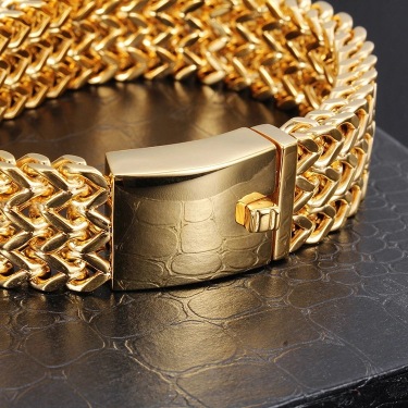 Titanium Steel Bracelet Simple, Stylish and Generous Plating 18K Gold—2