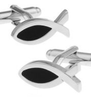Cartoon Pictograms Little Black Fish Cufflinks Cufflinks
