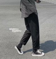Fall Winter Gray Sweatpants With Men's Loose Straight Leg
