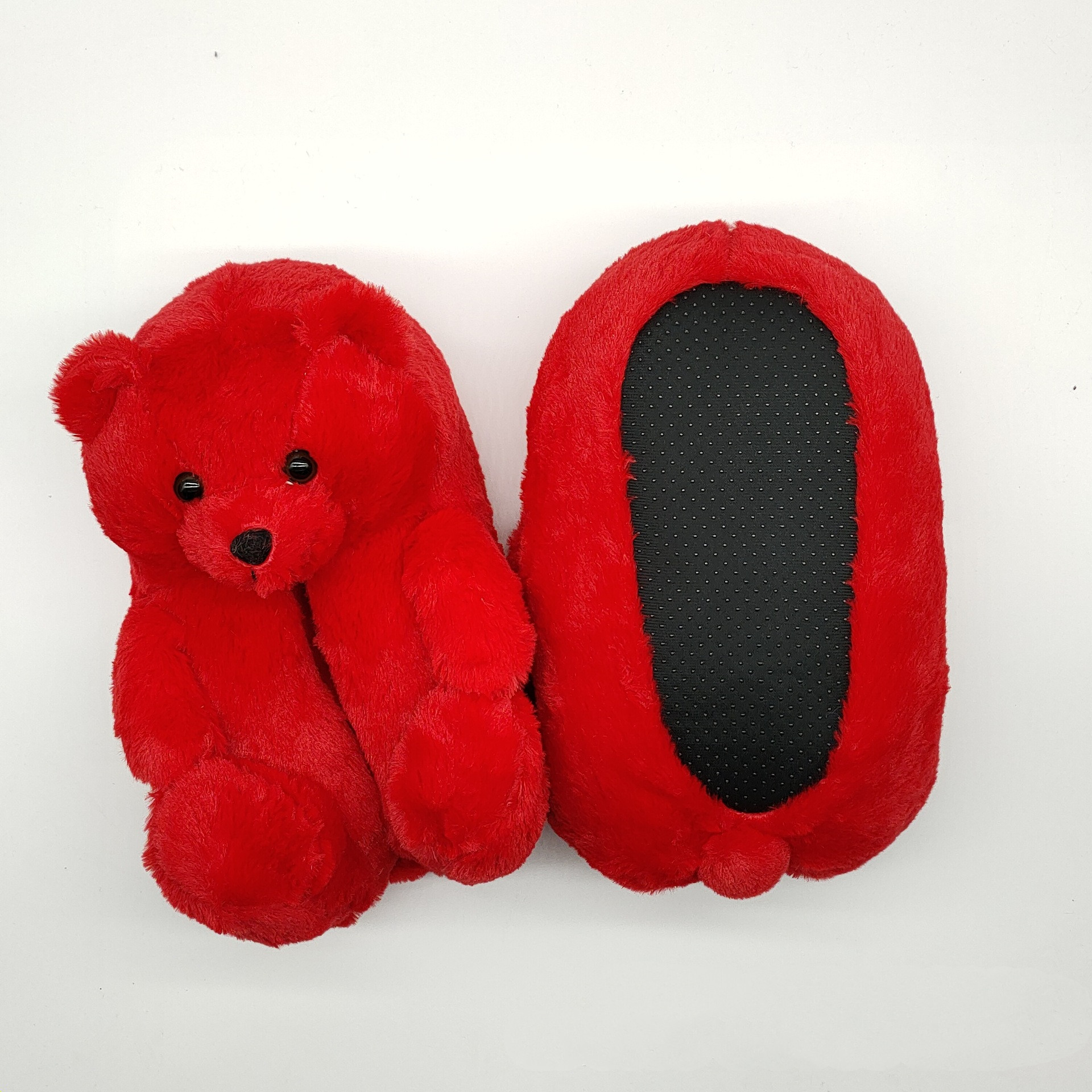 Toddler Boys & Girls Fuzzy Brown Teddy Bear Slippers House Shoes | eBay
