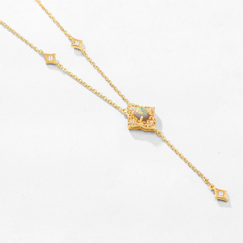Grazia Jewelry Petal Lace Opal Necklace