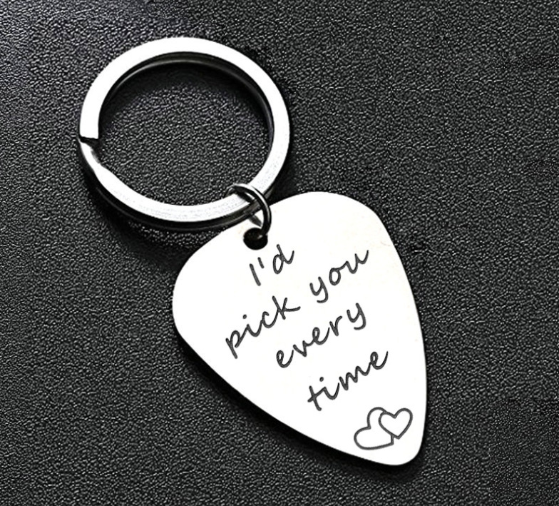 I'd pick you every time guitar pick keychain
