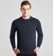 Men's Long Sleeve Solid Color Round Neck Knitted Sweater