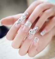 Gummed 24 Pieces French Nail Patch Finished Products