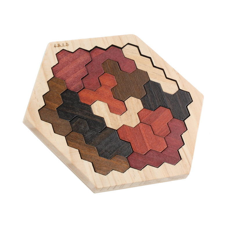 Wooden Hexagonal Geometric Puzzle - CJdropshipping