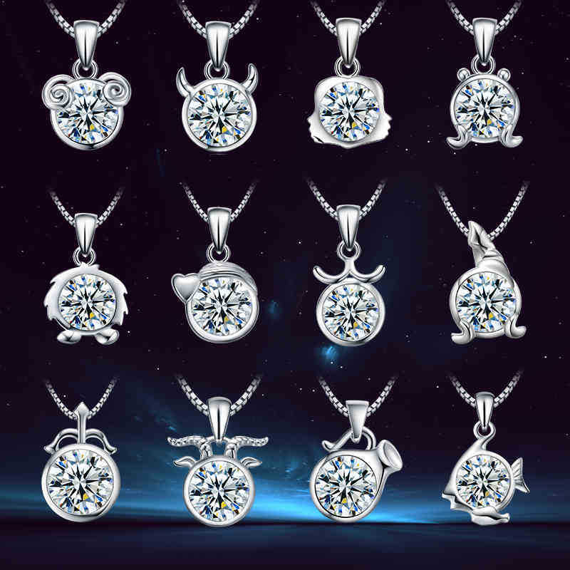 1614403899265 Korean Fashion Accessories Simple 12 Constellation Necklace
