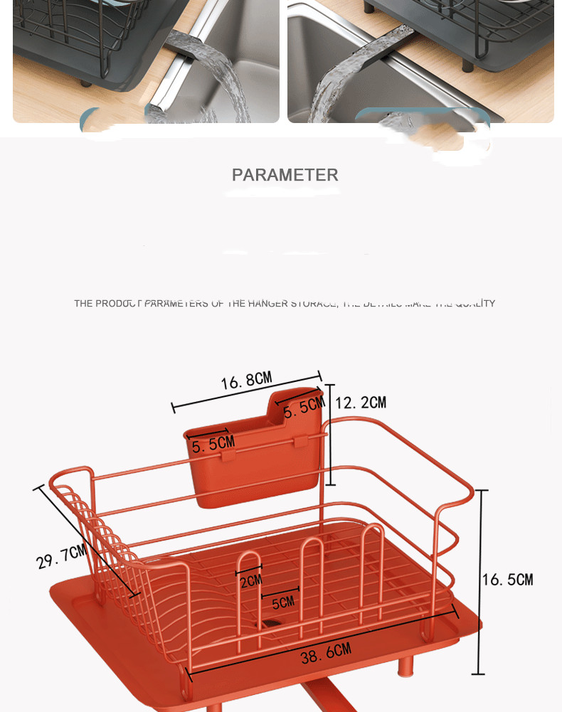 Parameter of Stainless Steel Dish Drain Rack | Petra Shops