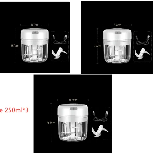Color: 3White - Wireless Mini Baby Food Supplement Electric Garlic Pulling Garlic Pressing Garlic Stirring Garlic