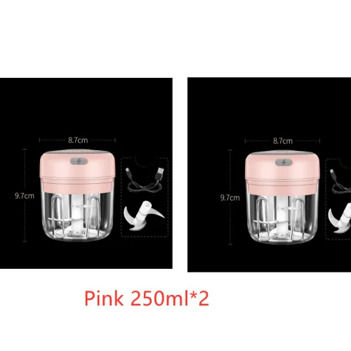 Color: 2Pink - Wireless Mini Baby Food Supplement Electric Garlic Pulling Garlic Pressing Garlic Stirring Garlic