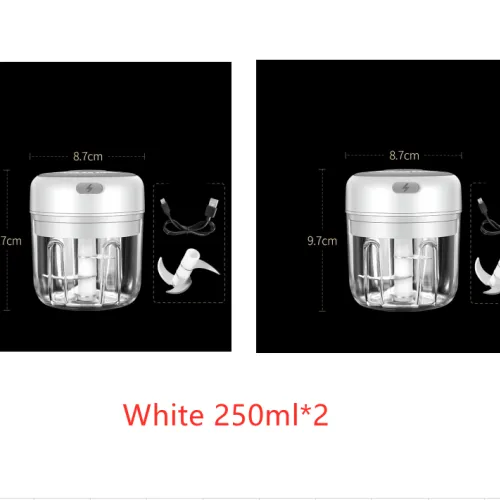 Color: 2White - Wireless Mini Baby Food Supplement Electric Garlic Pulling Garlic Pressing Garlic Stirring Garlic