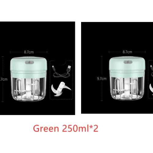 Color: 2Green - Wireless Mini Baby Food Supplement Electric Garlic Pulling Garlic Pressing Garlic Stirring Garlic