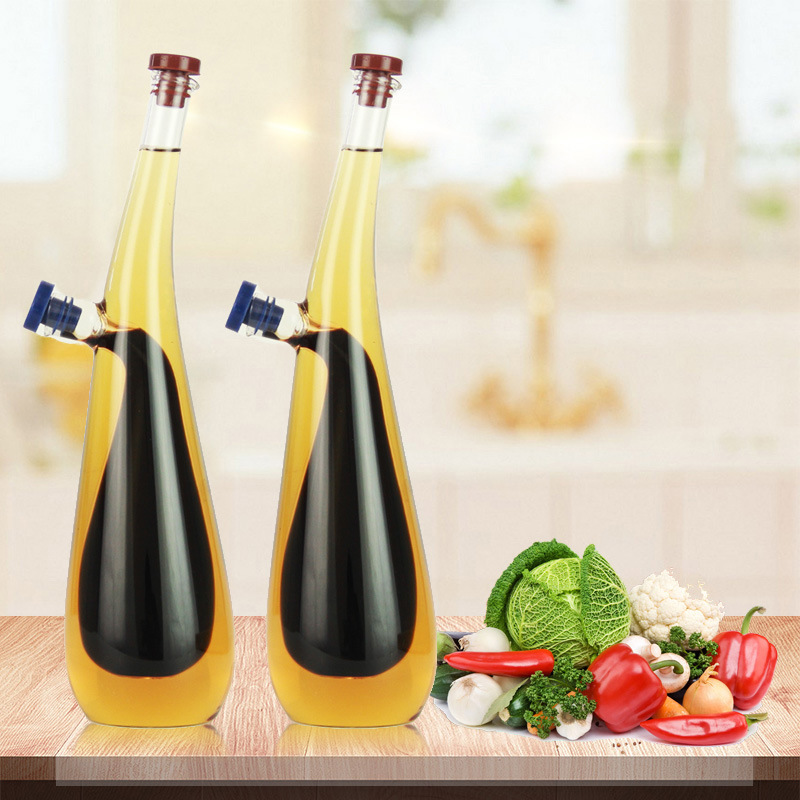 Livorno double glass bottle for oil and vinegar
