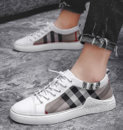 Breathable Check Cloth Board Shoes Youth Casual Shoes Men