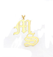 Personalized Custom Stainless Steel Ancient English Letter Necklace