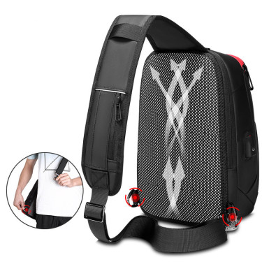Men's Shoulder Messenger Bag New Chest Bag Carry Small Backpack—4