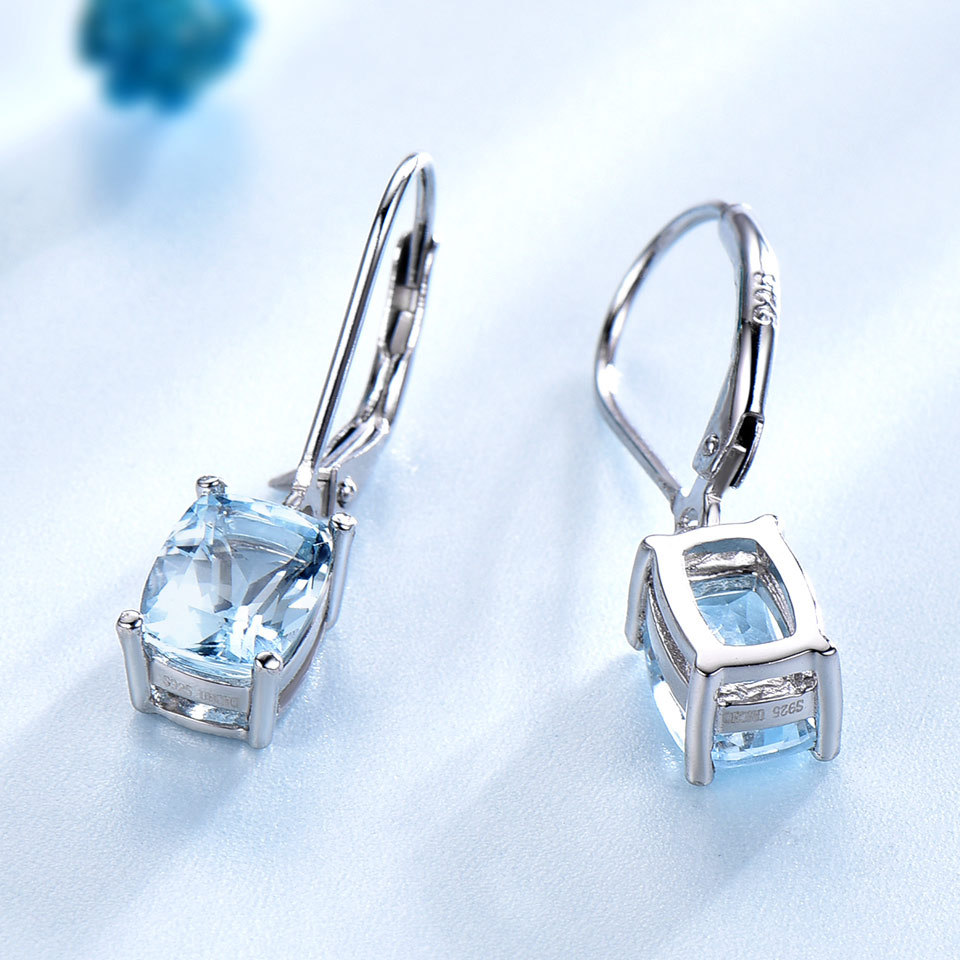 Grazia Jewelry Swiss Blue Topaz Earrings And Pendant Set