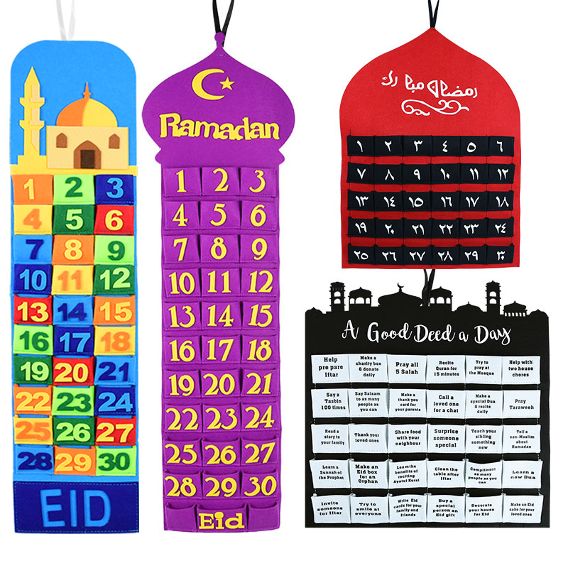 Eid Ramadan Decorated Muslim Fabric Wall Calendar - CJdropshipping