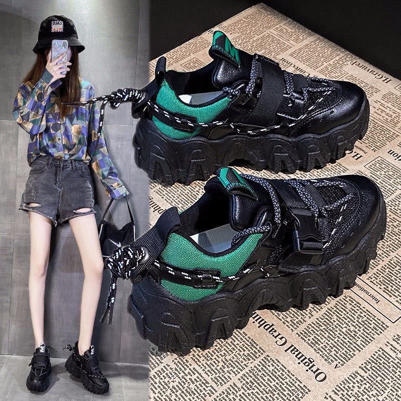 Casual Black Sports Daddy Shoes Women Instagram Fashion Shoes