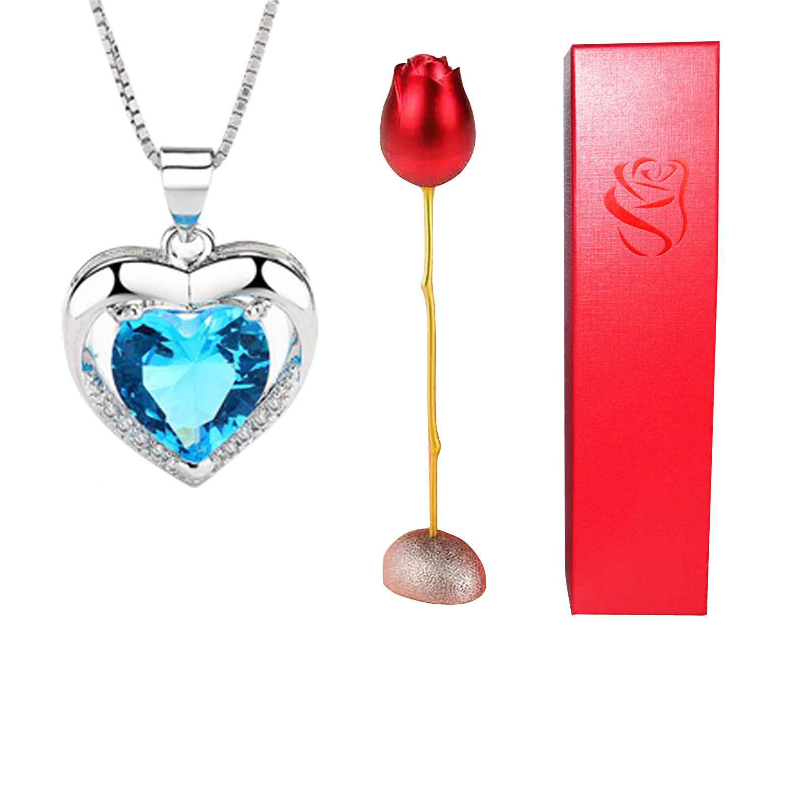 Rose and Pendant Gift Pack 10
